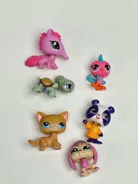 Littlest Pet Shop Lot 6 animals- Shorthair cat #71
